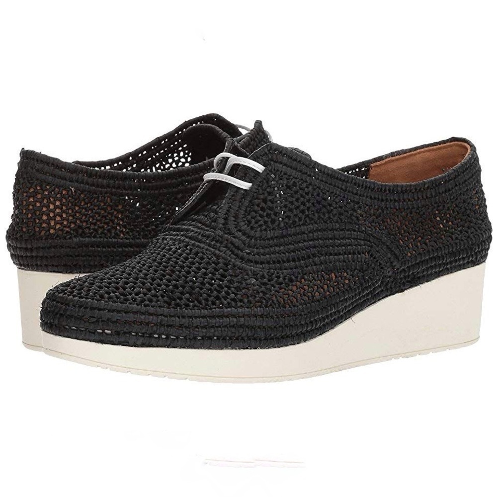 Nwt Robert Clergerie Paris Vicole Raffia Woven Wedge